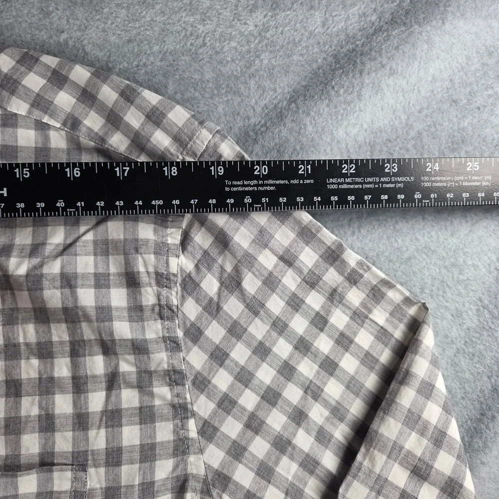 J.Crew Secret Wash Shirt Mens L Grey White Gingham Classic Fit BN126 NEW